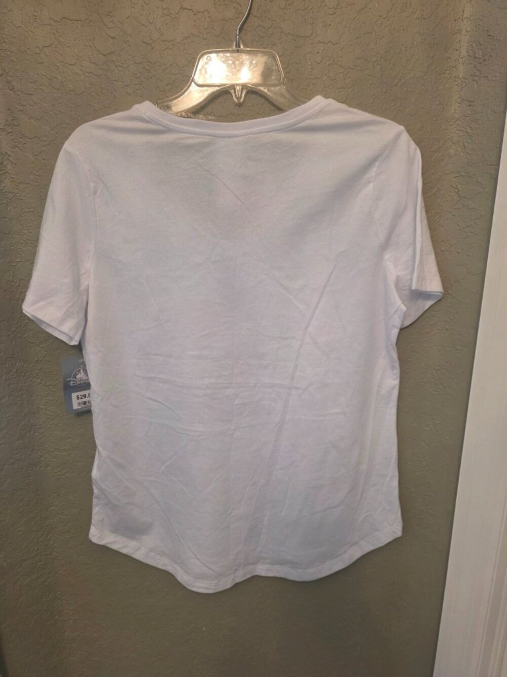 Disney Parks Ladies Pink Glitter Minnie Mouse Graphic V Neck Tee Shirt M NEW - Picture 6 of 9